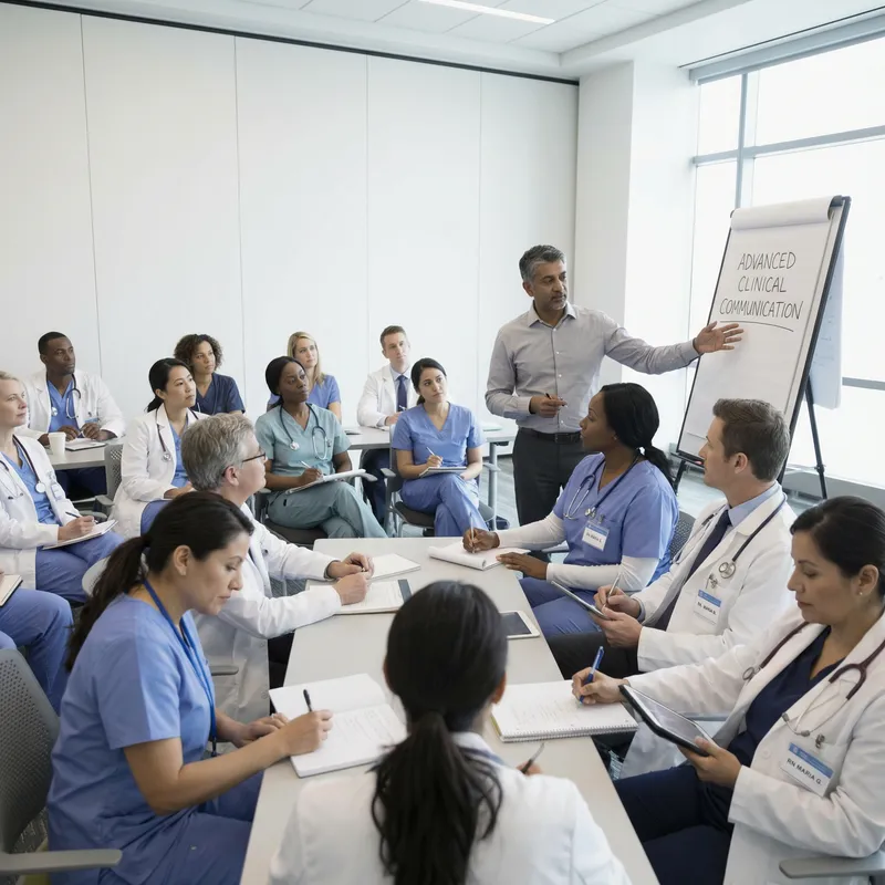 Professional Skill Trainer Leading Diverse Medical Training Session