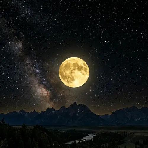 Stunning Moon Photography Against Starry Sky