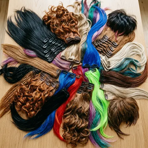 Clip-in Hair Extensions in Various Styles and Colors