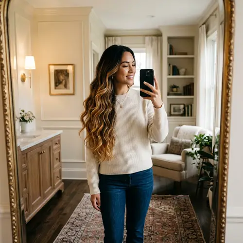 Stunning Ombre Hairstyle on Half Caucasian Half Asian Woman