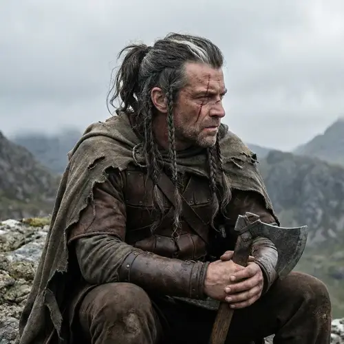 Caucasian Warrior with Scar: The Spirit of a True Fighter