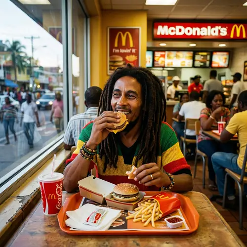 Bob Marley Enjoys Meal at McDonald's