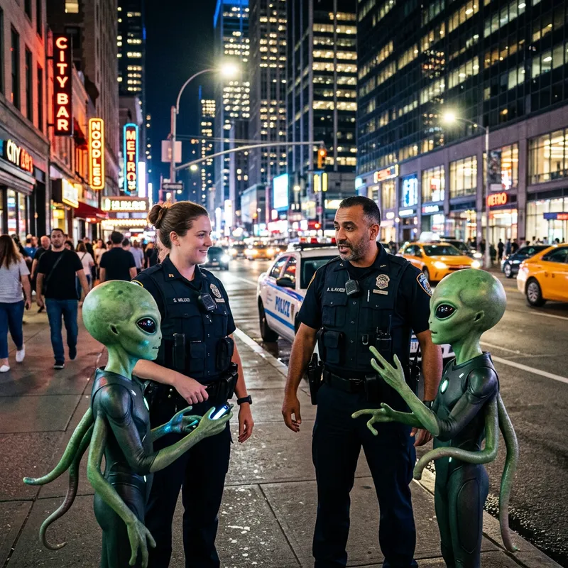 Aliens and Cops: A Nighttime Encounter Aliens and Cops: A Nighttime Encounter