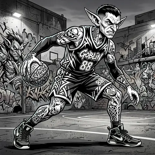 Athletic Goblin Tattoo: Street Art Inspired Design