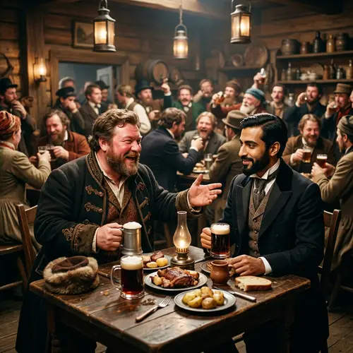 Bustling Tavern Scene: Nozdryov Invites Chichikov