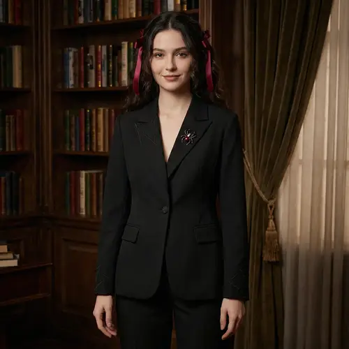 Kurumi Tokisaki Black Widow Suit - Mysterious Woman in Sleek Attire