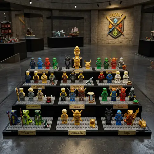 Lego Ninjago Minifigures in a 3D Forest Scene