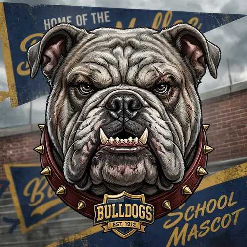 Bulldog School Mascot Head | Spirit & Pride
