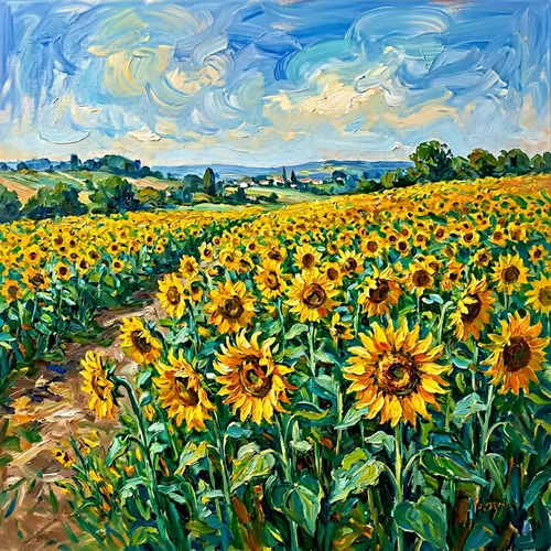 Impressionistic Field of Sunflowers Painting | Art Inspired by Light
