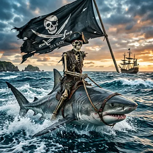 Skeleton Pirate on Bull Shark | Epic Sea Adventure