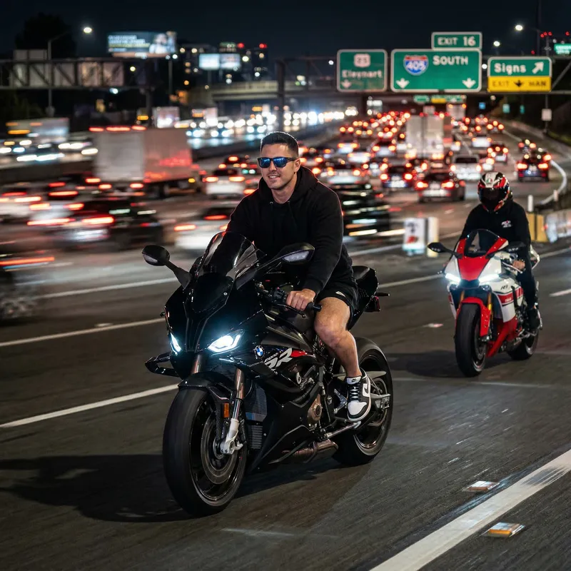 Hyper-Realistic BMW S1000RR at Night - 8K RAW Image