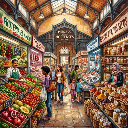 Mercado Mostenses: A One-Point Perspective in Madrid