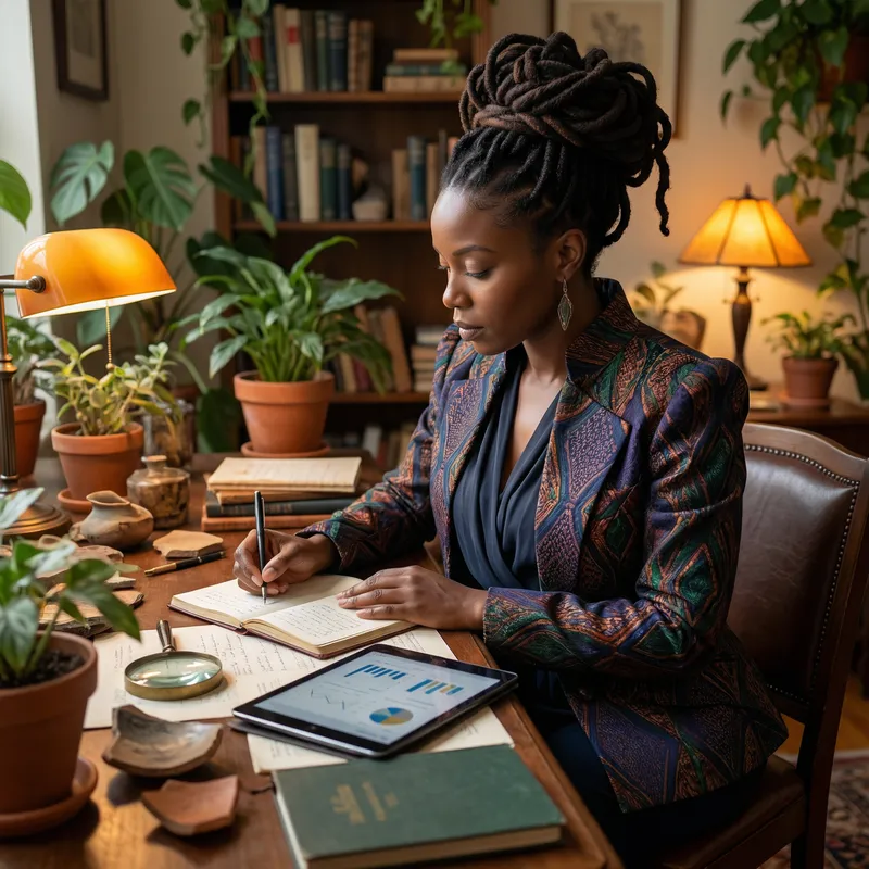 Empowered Black Woman in Afrofuturistic Style