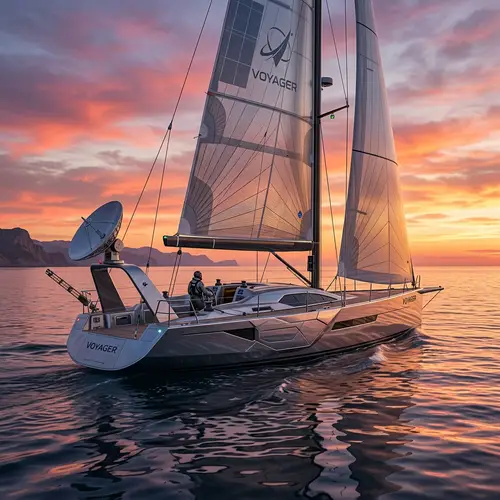 Futuristic Sailing Yacht Inspired by Voyager Probe