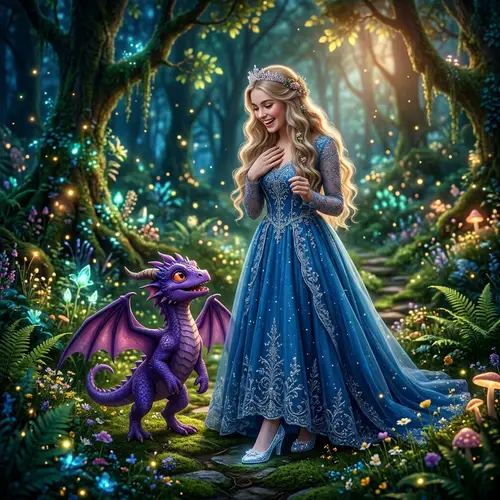 Princess Cinderella meets Spyro in Enchanted Forest