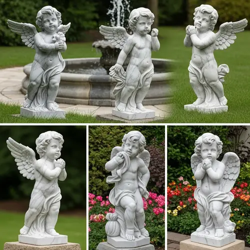 Custom Marble Cherub Garden Statues