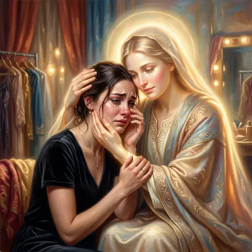 Jesus Comforting a Crying Model - Divine Connection Art