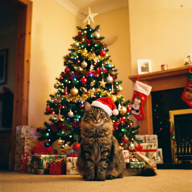 My Cat's Adorable Christmas Photo