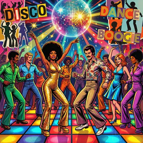 70s Disco Era Collage: Glitz, Glamour & Groovy Fashion