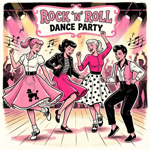 Vintage Rock 'n' Roll Dancers Costume Design Sketches