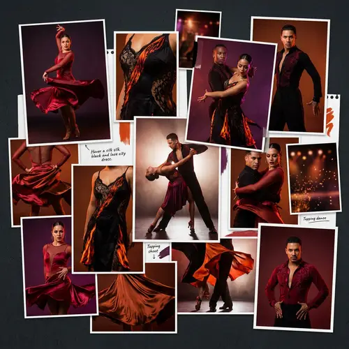 Fiery Latin Dance Show Concept Mood Board - Rich Colors of Fire