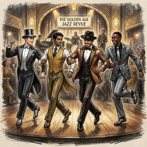 Glamorous 1920s & 1930s Inspired Male Dancer Costume Sketches