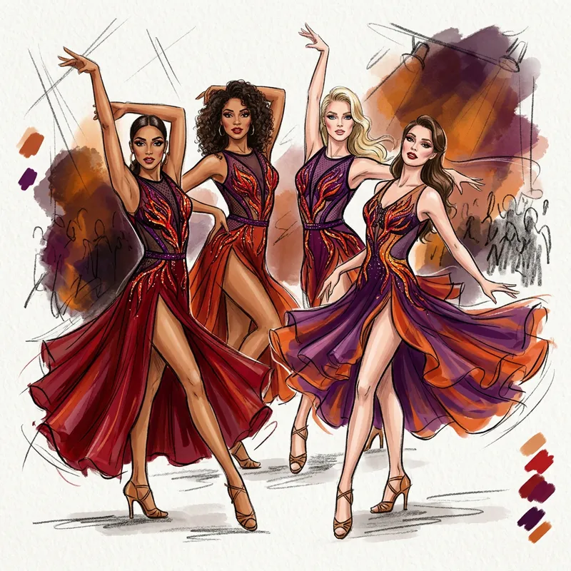Alluring Latin Dance Costume Design Sketch Alluring Latin Dance Costume Design Sketch