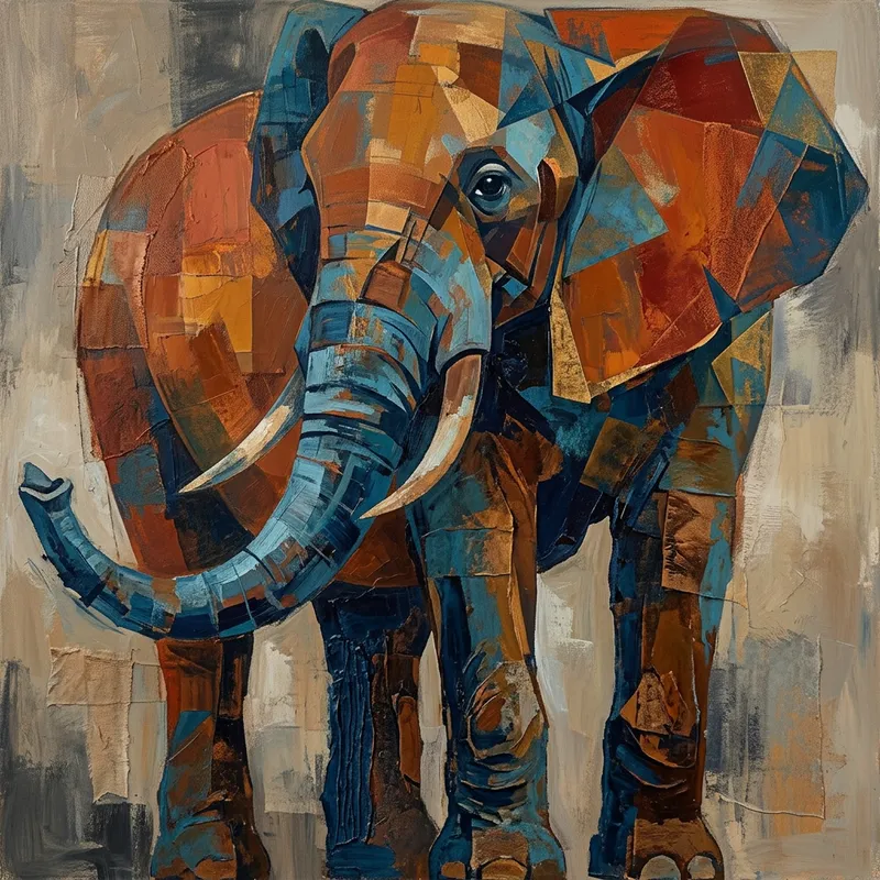 Abstract Elephant Art: A Creative Interpretation