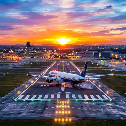 Inbound Airplane at Sunrise | Bright Colors