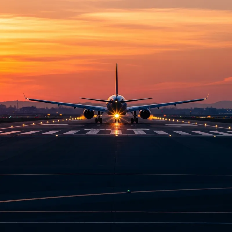 Inbound Airplane at Sunrise | Bright Colors