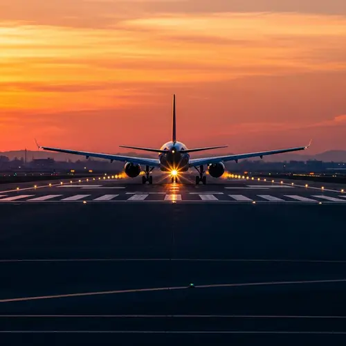 Inbound Airplane at Sunrise | Bright Colors