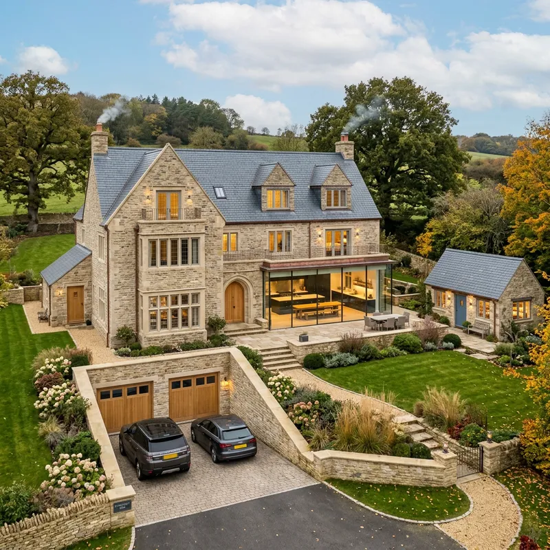 Luxury Stone House with 5 Bedrooms, Gym, Games Room & Cinema | Spacious Kitchen Design Luxury Stone House with 5 Bedrooms, Gym, Games Room & Cinema | Spacious Kitchen Design