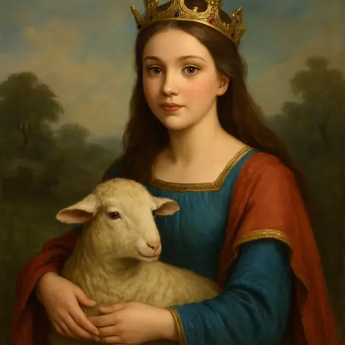 Princess with a Sheep: Enchanting Imagery