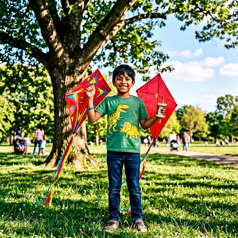 Happy South Asian Boy Flying Kite in Park | XYZ Website