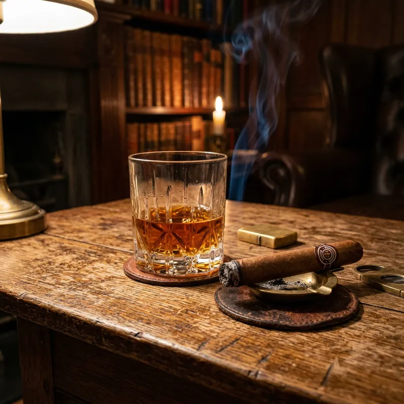 Whisky and Cigar: Evening Ambiance Image