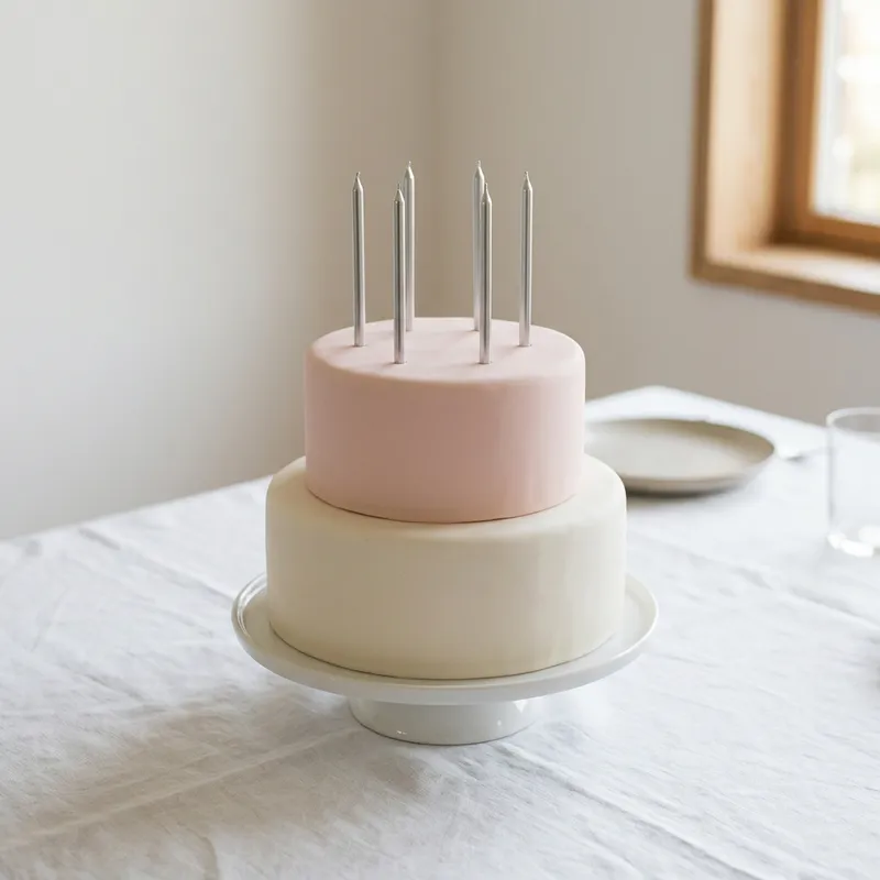 Minimalist Birthday Cake - Simple Two-Tier Design Minimalist Birthday Cake - Simple Two-Tier Design