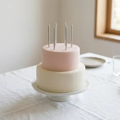 Minimalist Birthday Cake - Elegant Two-Tier Design
