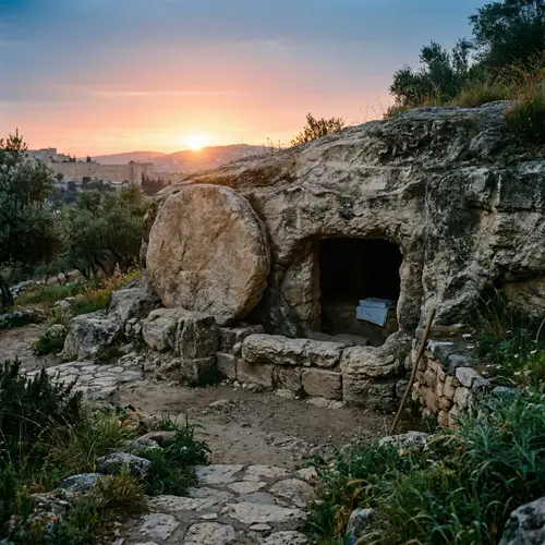 Morning View of Jesus' Empty Tomb
