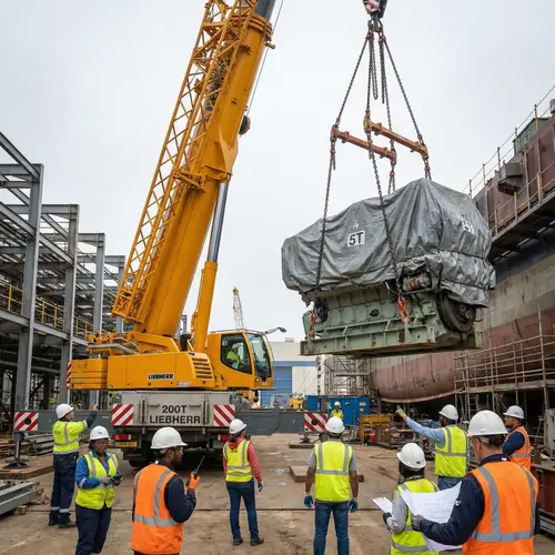 Critical Lifting Scenario with 200T Mobile Crane - 50M Jib Length