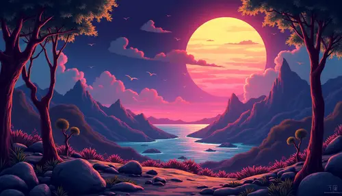 Vibrant Retro Gaming Digital Art by DMA Designs