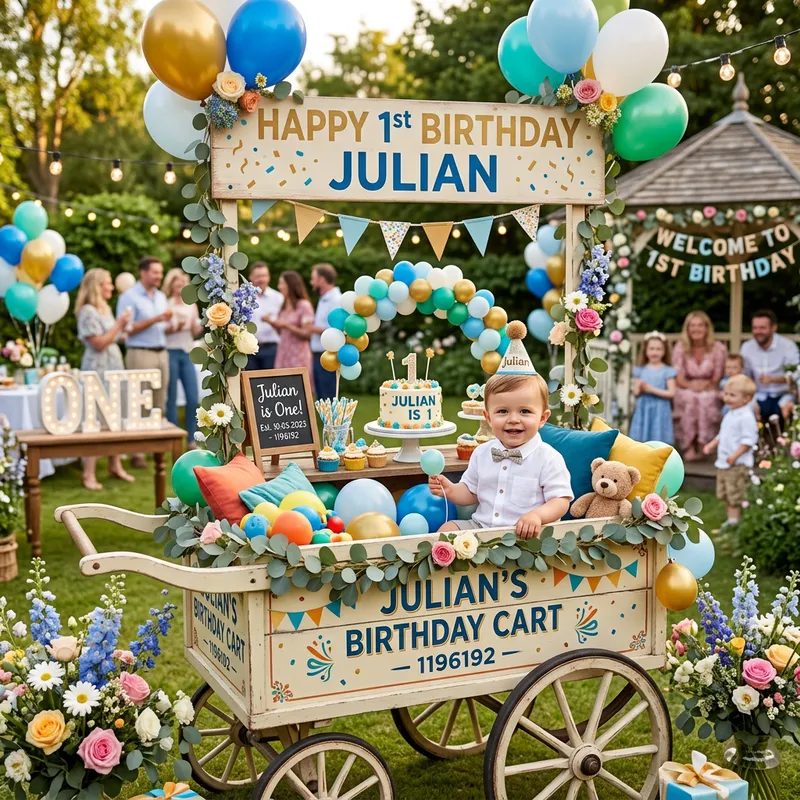 Vibrant Birthday Cart for Festive Celebrations