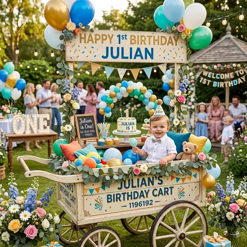 Vibrant Birthday Cart for Festive Celebrations