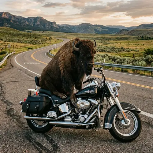Wild Buffalo Riding a Powerful Motorcycle | Exploring Contrasts