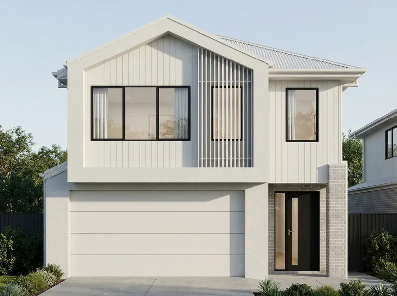 Realistic House Render with Light Grey Accents