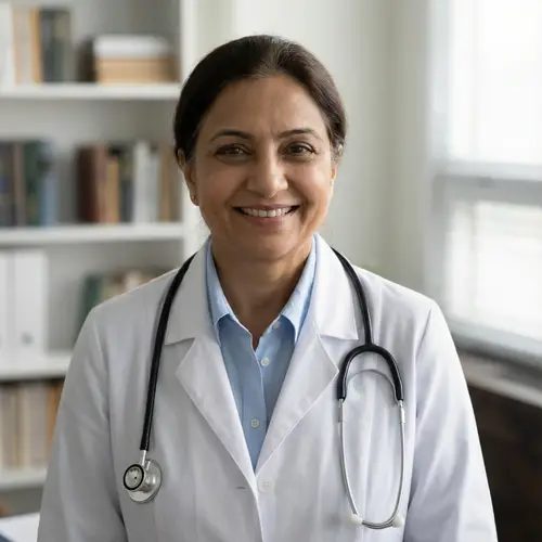 Trustworthy Doctor Headshot in White Coat