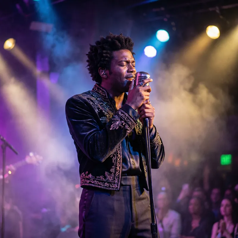 Passionate R&B Singer on Stage