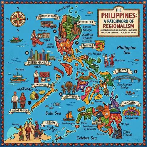 Cultural Diversity Map of the Philippines | Regional Icons Visualized