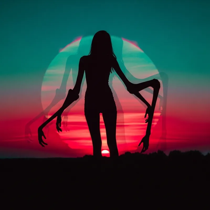 Surreal Twisted Horror Woman Silhouette Art