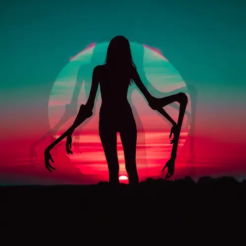 Surreal Twisted Horror Woman Silhouette Art