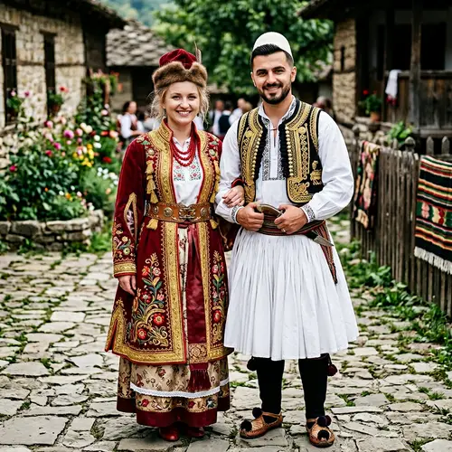 Traditional Polish and Albanian Attires - Cultural Harmony Captured